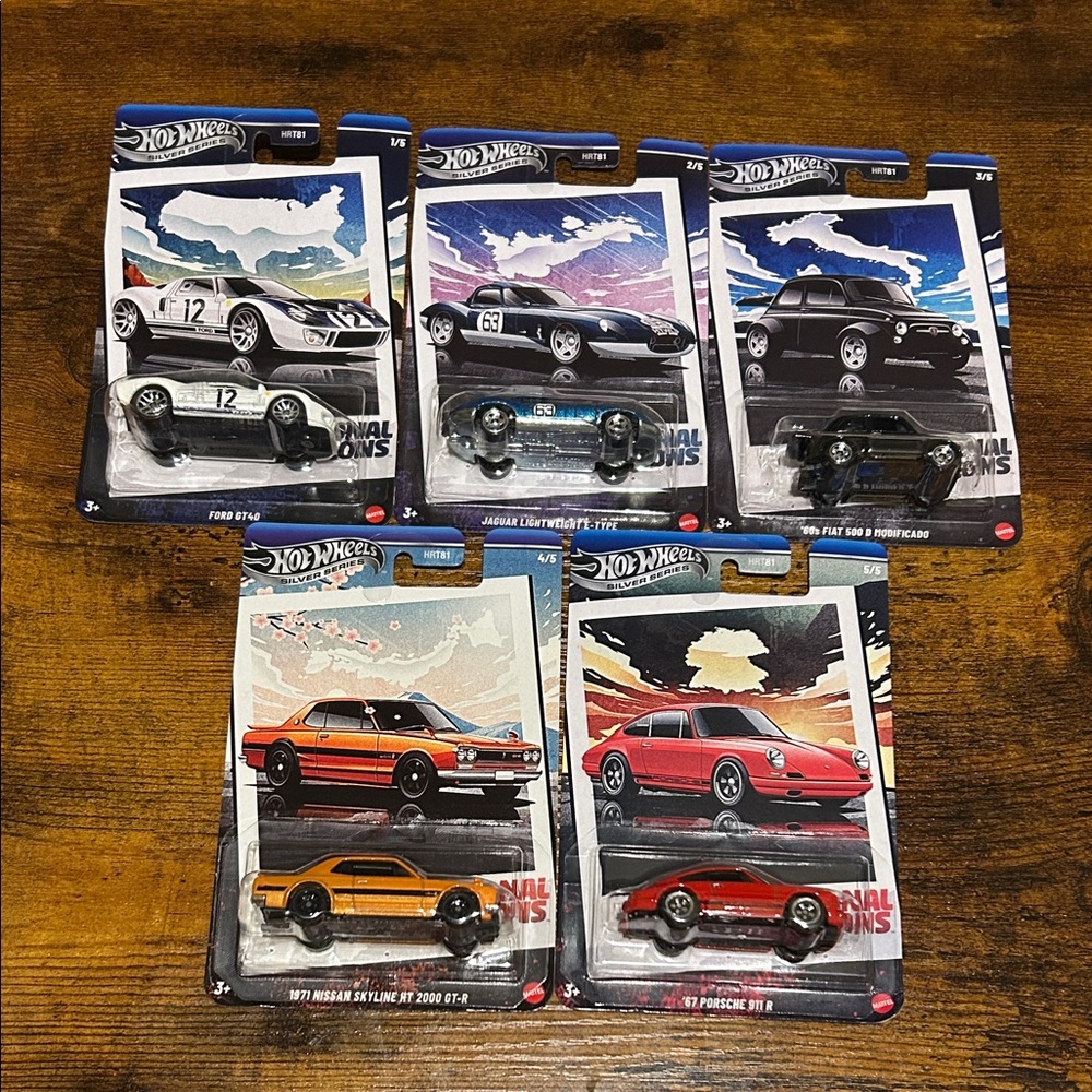5 HW SILVER SERIES 1-FORD 2-JAGUAR 3-FIAT 4-NISSAN 5- PORSHE